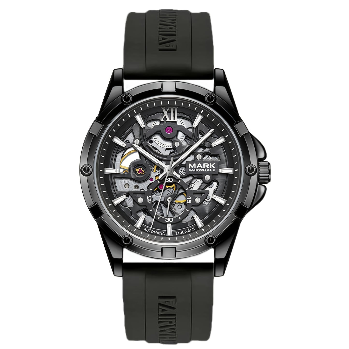 MARK FAIRWHALE Men's Mechanical Watch - Automatic winding, Stainless Steel Case & Dial, Luminous Hands for Day/Night Visibility, Business & Formal/Casual Events - No Battery Needed, Ideal Father's Day/Graduation/Teacher's Day