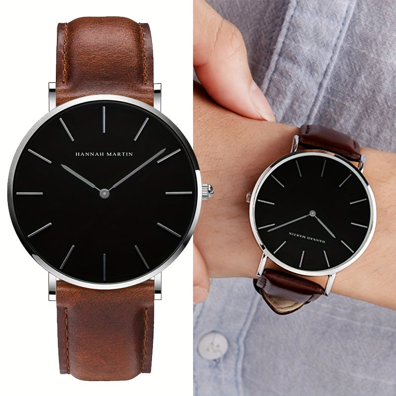 Hannah Brand Men'S Watch Features a Slim 6.9Mm Design with a Minimalist Dial, Perfect for Stylish Business Occasions.