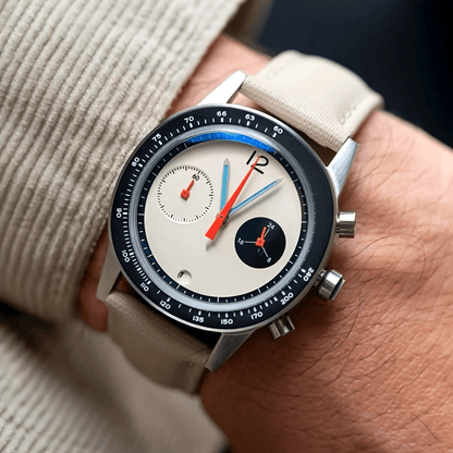 CILOA Men'S Quartz Wristwatch, 2024 New, Luxury Sports Style, Round Stainless Steel Case, Date Display, Non-Rechargeable Button Battery, Electronic Drive, Calf Leather Strap, Non-Waterproof, Quartz Movement, Battery Powered,