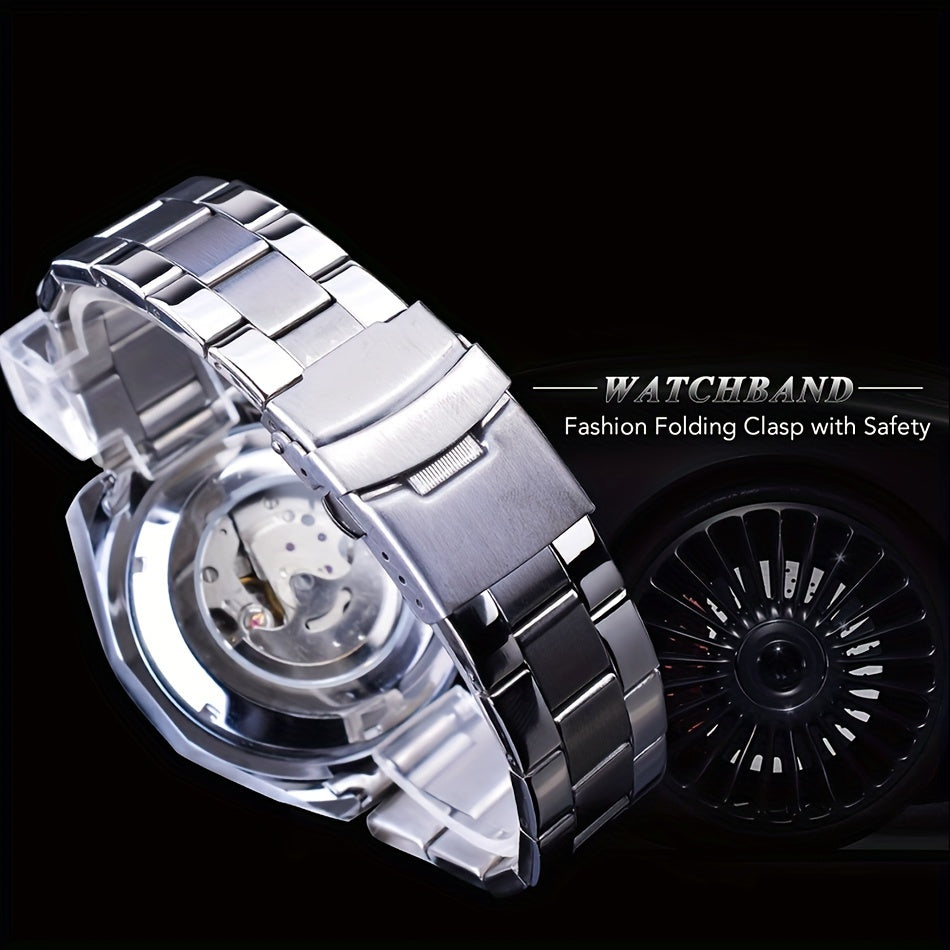 1pc Men's Automatic Mechanical Watch with Calendar, Gift Idea for Him