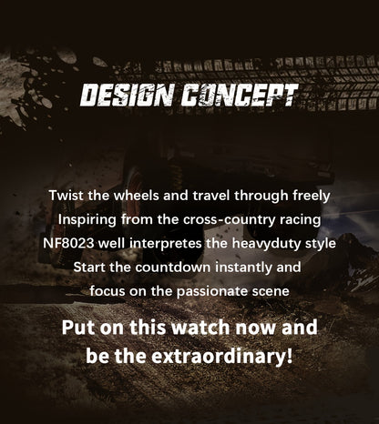 NAVIFORCE Men'S Quartz Watch NF8023, Casual Style, Round Alloy Case, Genuine Leather Strap, Carbon Fiber Dial, 3ATM Water Resistant, Battery Powered Electronic Movement