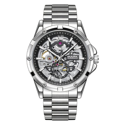 MARK FAIRWHALE Men's Mechanical Watch - Automatic winding, Stainless Steel Case & Dial, Luminous Hands for Day/Night Visibility, Business & Formal/Casual Events - No Battery Needed, Ideal Father's Day/Graduation/Teacher's Day