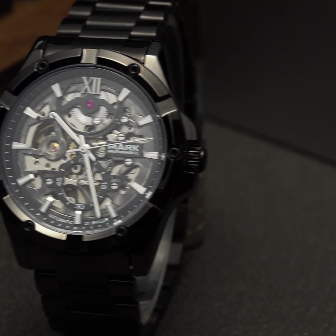 MARK FAIRWHALE Men's Mechanical Watch - Automatic winding, Stainless Steel Case & Dial, Luminous Hands for Day/Night Visibility, Business & Formal/Casual Events - No Battery Needed, Ideal Father's Day/Graduation/Teacher's Day