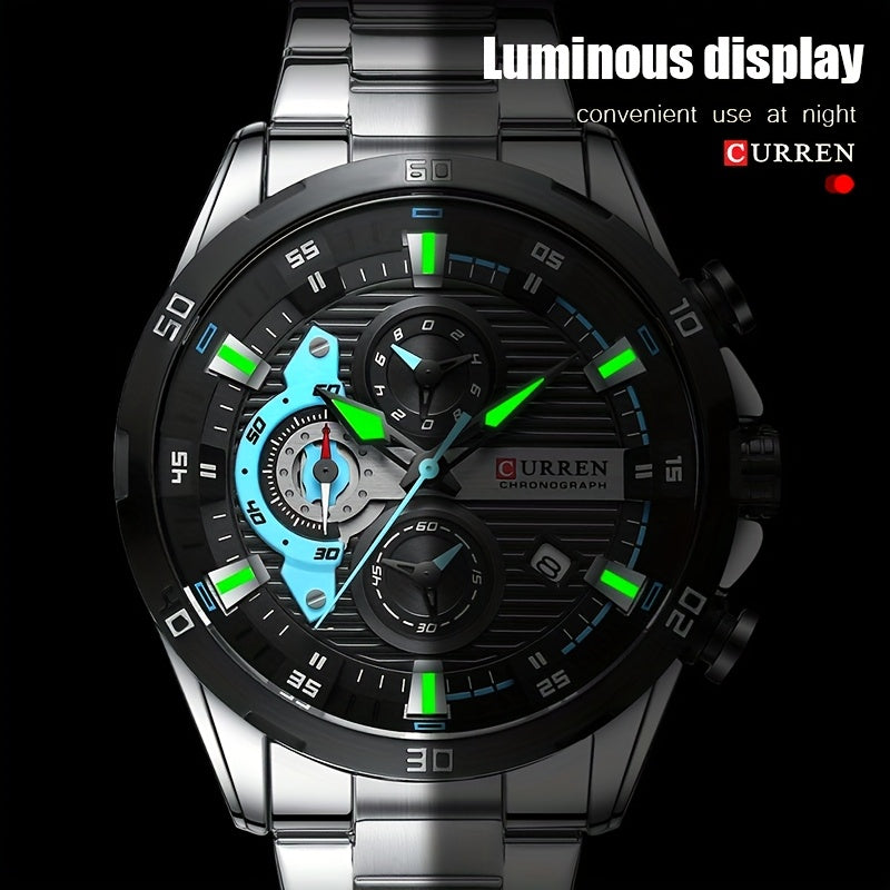 CURREN Men’s Multifunction Chronograph Stainless Steel Watch