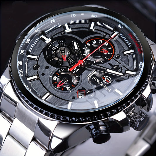 1pc Men's Automatic Mechanical Watch with Calendar, Gift Idea for Him