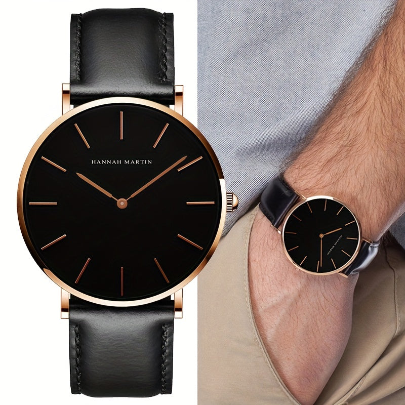 Hannah Brand Men'S Watch Features a Slim 6.9Mm Design with a Minimalist Dial, Perfect for Stylish Business Occasions.