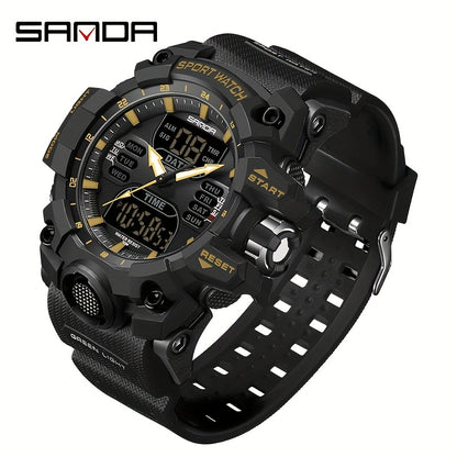 SANDA Sport Watch - Multi-Functional 24-Hour Digital Display, 50m Waterproof, Durable Synthetic Resin Case & Rubber Strap, Ideal for Outdoor Activities, Sports Watch, Active Lifestyle Accessory, Modern Watch Design, Highquali