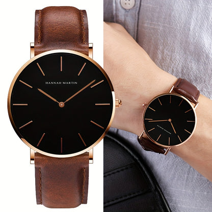 Hannah Brand Men'S Watch Features a Slim 6.9Mm Design with a Minimalist Dial, Perfect for Stylish Business Occasions.