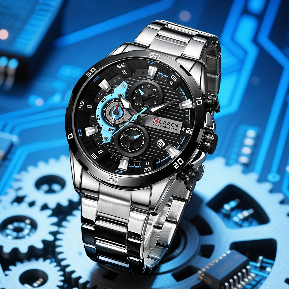 CURREN Men’s Multifunction Chronograph Stainless Steel Watch