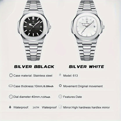 POEDAGAR High Quality Ultra-thin Calendar Quartz Business Men's Casual Watch