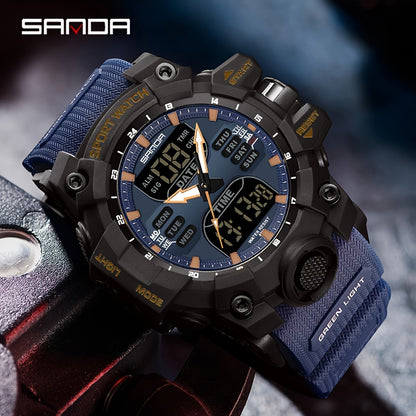 SANDA Sport Watch - Multi-Functional 24-Hour Digital Display, 50m Waterproof, Durable Synthetic Resin Case & Rubber Strap, Ideal for Outdoor Activities, Sports Watch, Active Lifestyle Accessory, Modern Watch Design, Highquali
