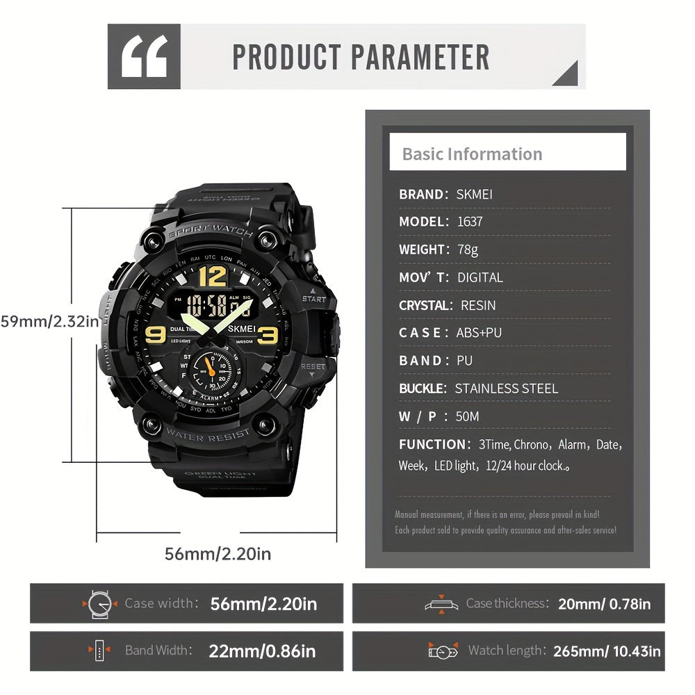 Skmei Large Dial Digital Fashion Multifunctional Electronic Watch for men&women, Suitable for Women&women