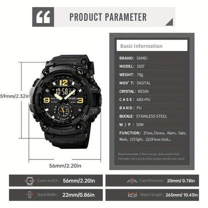 Skmei Large Dial Digital Fashion Multifunctional Electronic Watch for men&women, Suitable for Women&women