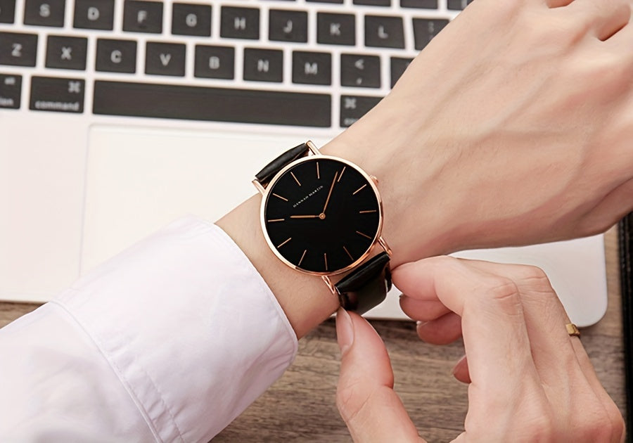 Hannah Brand Men'S Watch Features a Slim 6.9Mm Design with a Minimalist Dial, Perfect for Stylish Business Occasions.