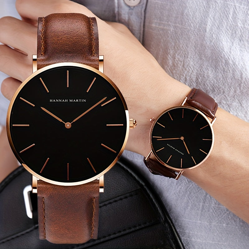 Hannah Brand Men'S Watch Features a Slim 6.9Mm Design with a Minimalist Dial, Perfect for Stylish Business Occasions.