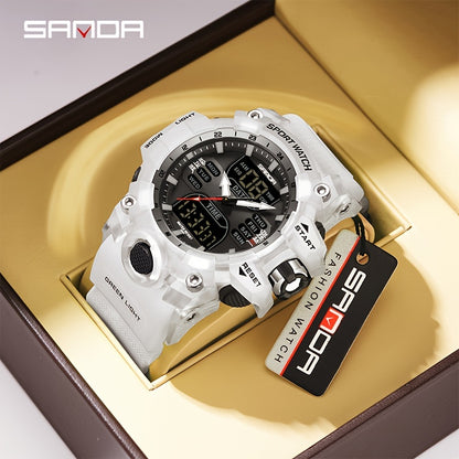 SANDA Sport Watch - Multi-Functional 24-Hour Digital Display, 50m Waterproof, Durable Synthetic Resin Case & Rubber Strap, Ideal for Outdoor Activities, Sports Watch, Active Lifestyle Accessory, Modern Watch Design, Highquali