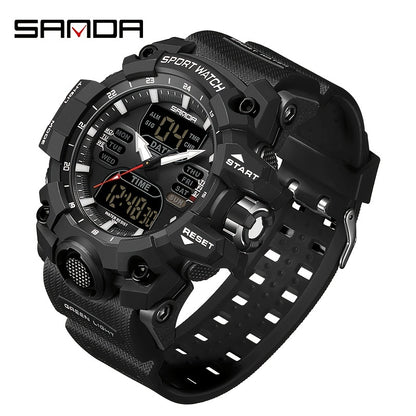 SANDA Sport Watch - Multi-Functional 24-Hour Digital Display, 50m Waterproof, Durable Synthetic Resin Case & Rubber Strap, Ideal for Outdoor Activities, Sports Watch, Active Lifestyle Accessory, Modern Watch Design, Highquali