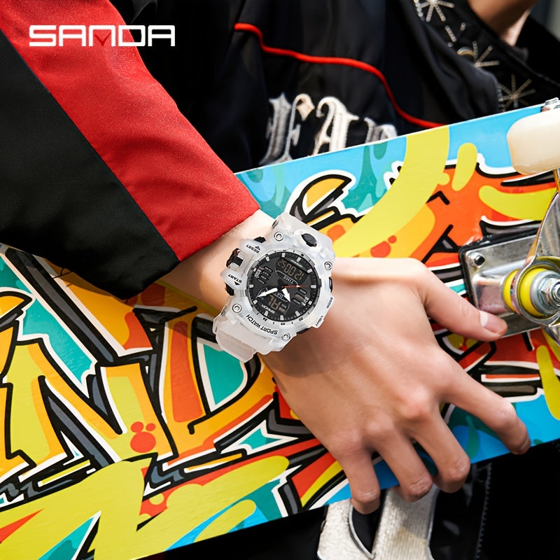 SANDA Sport Watch - Multi-Functional 24-Hour Digital Display, 50m Waterproof, Durable Synthetic Resin Case & Rubber Strap, Ideal for Outdoor Activities, Sports Watch, Active Lifestyle Accessory, Modern Watch Design, Highquali