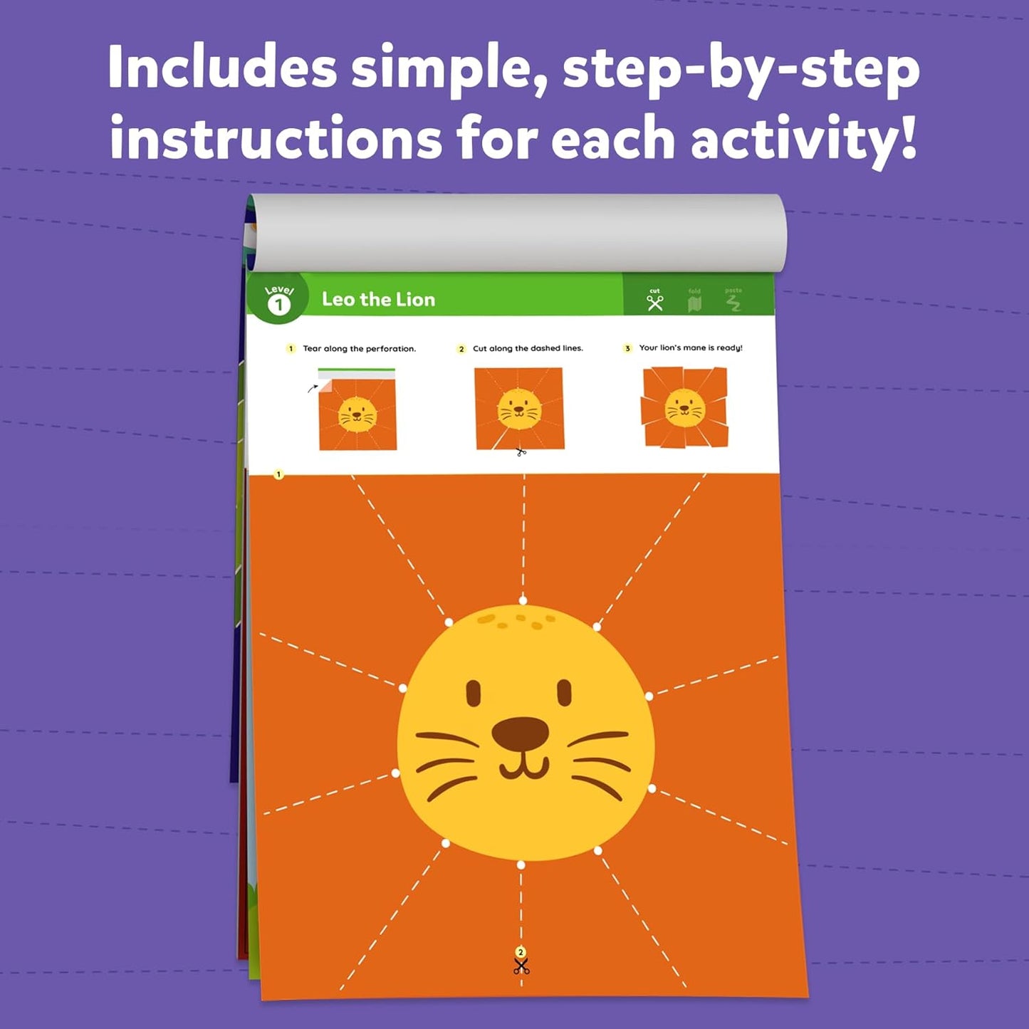 Scissor Skills Activity Book for Kids – 25 Fun Cutting & Craft Projects with 2 Child-Safe Scissors | Fine Motor Skills Preschool Craft Kit for Boys & Girls Ages 3–7