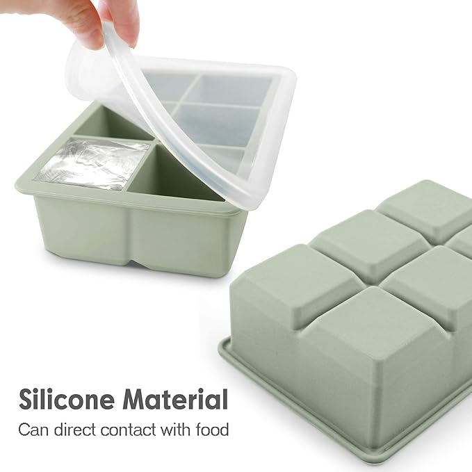 Silicone Ice Cube Trays 3 Pack – Large Square Ice Molds with Lids | BPA-Free, Flexible & Stackable (Pink, Green, Blue)