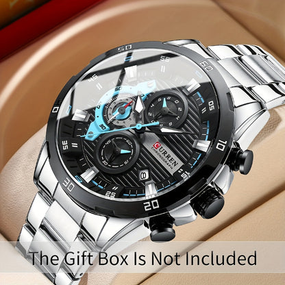 CURREN Men’s Multifunction Chronograph Stainless Steel Watch
