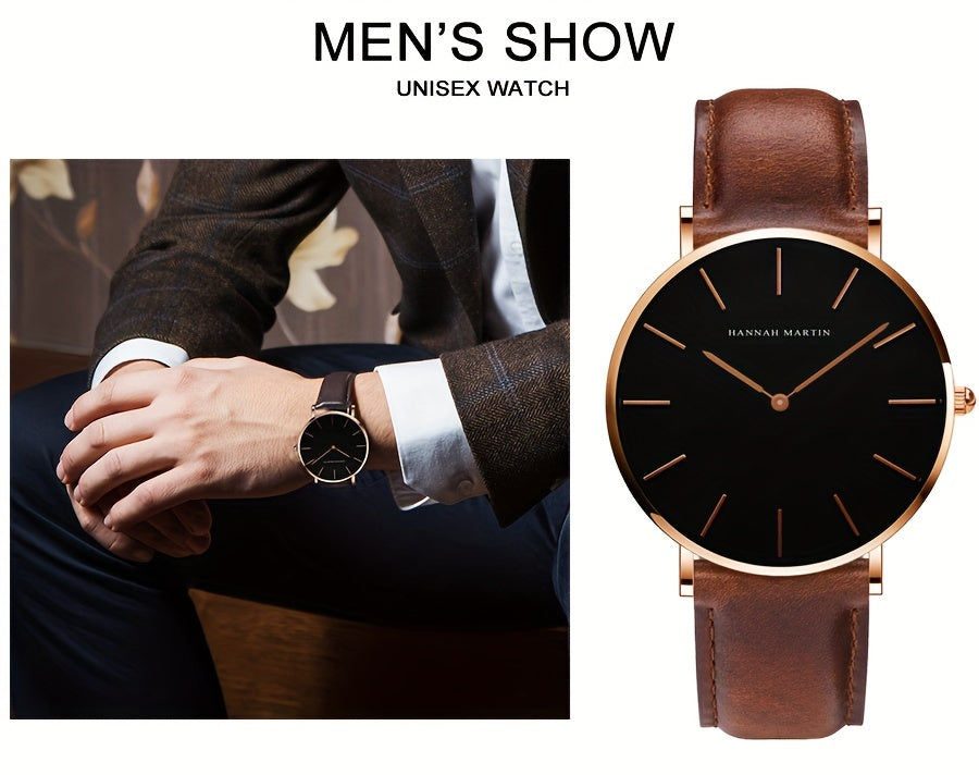 Hannah Brand Men'S Watch Features a Slim 6.9Mm Design with a Minimalist Dial, Perfect for Stylish Business Occasions.
