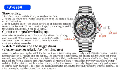 MARK FAIRWHALE Men's Mechanical Watch - Automatic winding, Stainless Steel Case & Dial, Luminous Hands for Day/Night Visibility, Business & Formal/Casual Events - No Battery Needed, Ideal Father's Day/Graduation/Teacher's Day