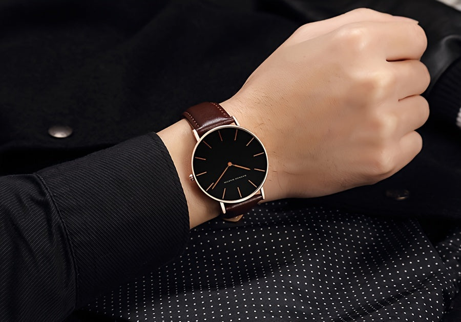 Hannah Brand Men'S Watch Features a Slim 6.9Mm Design with a Minimalist Dial, Perfect for Stylish Business Occasions.