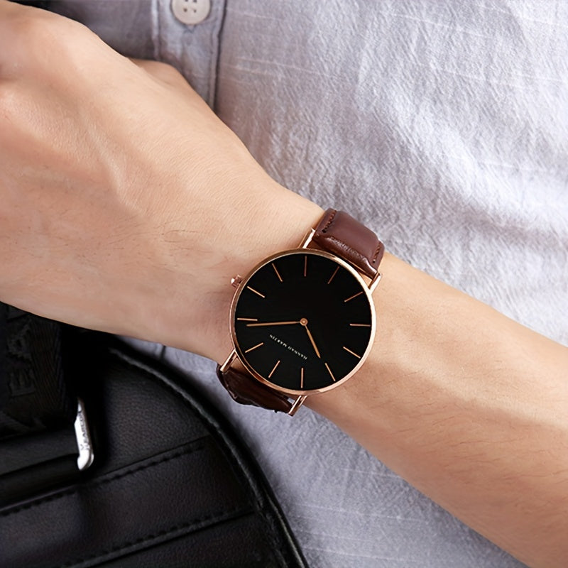Hannah Brand Men'S Watch Features a Slim 6.9Mm Design with a Minimalist Dial, Perfect for Stylish Business Occasions.