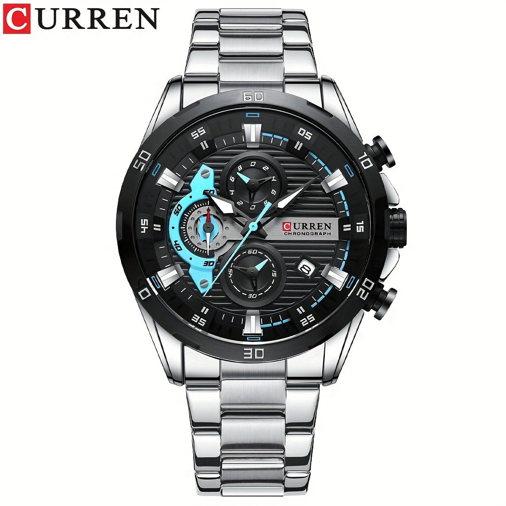 CURREN Men’s Multifunction Chronograph Stainless Steel Watch