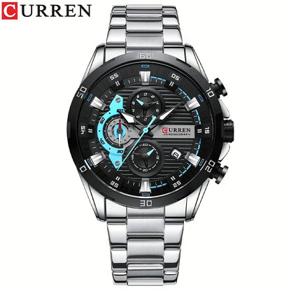CURREN Men’s Multifunction Chronograph Stainless Steel Watch