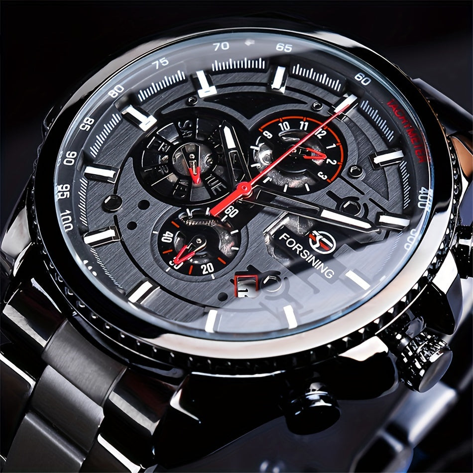 1pc Men's Automatic Mechanical Watch with Calendar, Gift Idea for Him