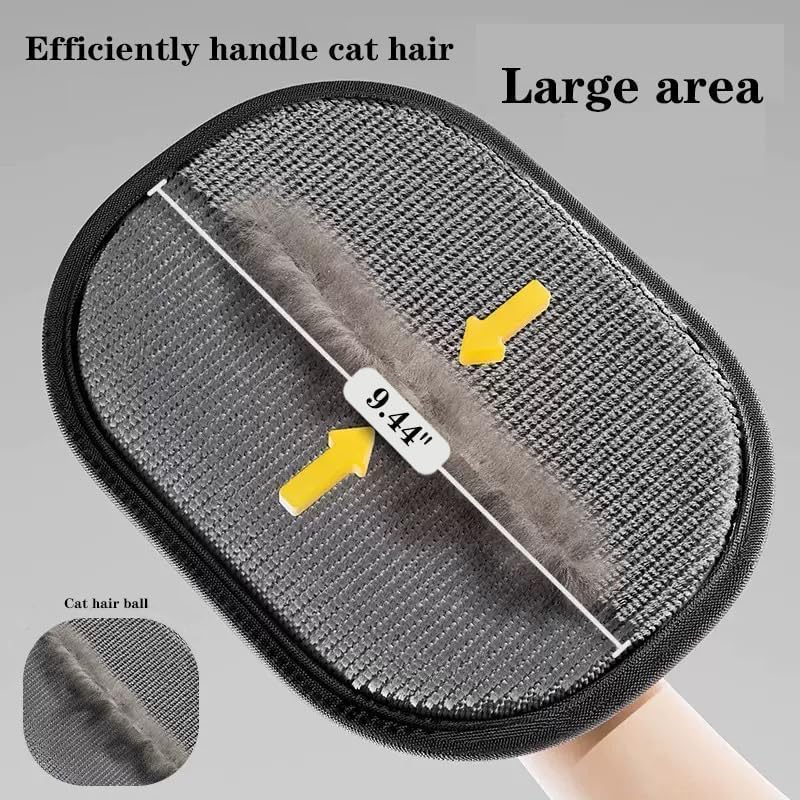 Pet Hair Remover Glove (2 Pcs) – Gentle Cat & Dog Grooming Brush | Deshedding & Reusable Lint Remover for Sofa, Clothes & Car | Washable Pet Supplies UAE