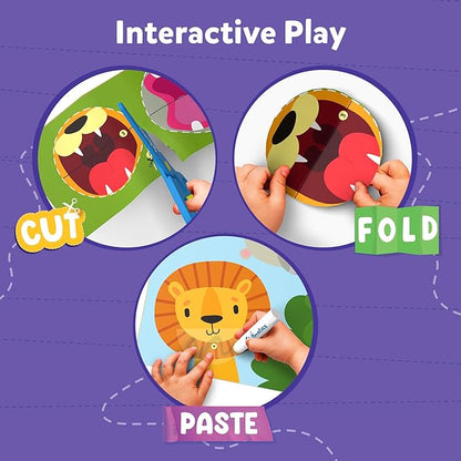 Scissor Skills Activity Book for Kids – 25 Fun Cutting & Craft Projects with 2 Child-Safe Scissors | Fine Motor Skills Preschool Craft Kit for Boys & Girls Ages 3–7