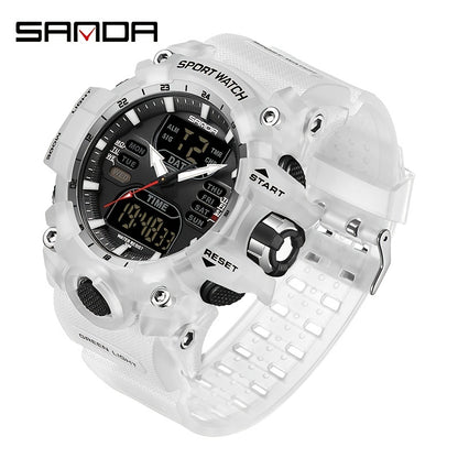 SANDA Sport Watch - Multi-Functional 24-Hour Digital Display, 50m Waterproof, Durable Synthetic Resin Case & Rubber Strap, Ideal for Outdoor Activities, Sports Watch, Active Lifestyle Accessory, Modern Watch Design, Highquali