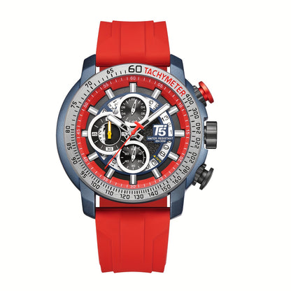 [Sporty Quartz Watch] Waterproof Sporty Men's Quartz Watch - Alloy Case, Calendar Feature, Silicone Strap