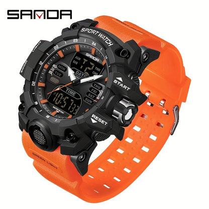 SANDA Sport Watch - Multi-Functional 24-Hour Digital Display, 50m Waterproof, Durable Synthetic Resin Case & Rubber Strap, Ideal for Outdoor Activities, Sports Watch, Active Lifestyle Accessory, Modern Watch Design, Highquali
