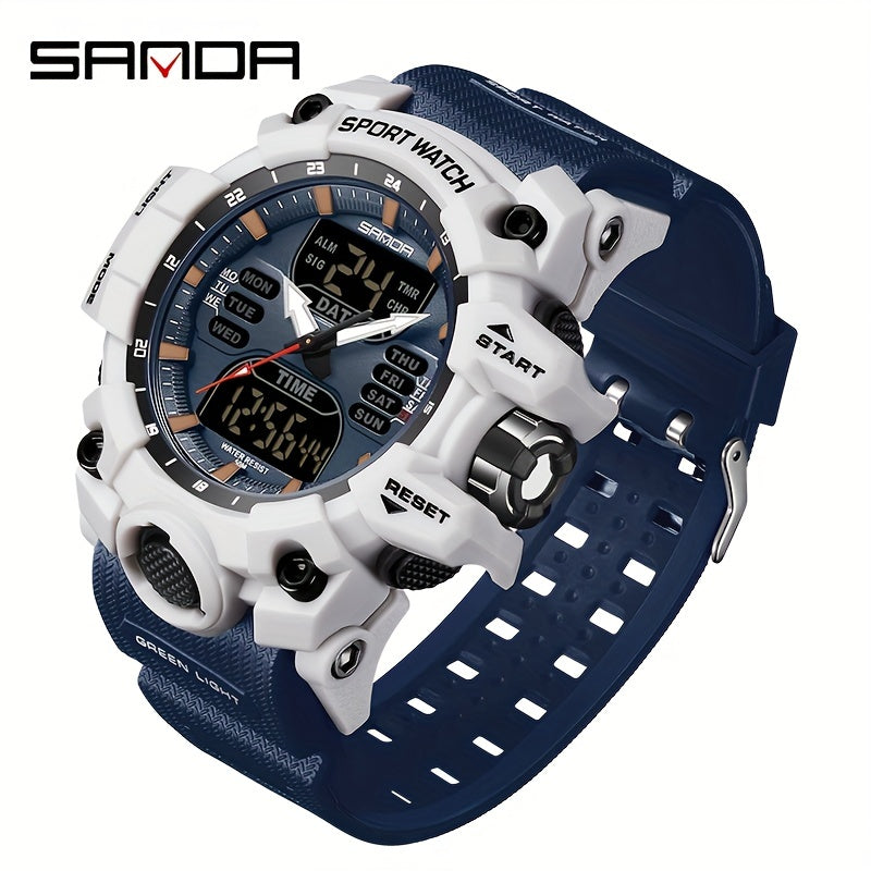 SANDA Sport Watch - Multi-Functional 24-Hour Digital Display, 50m Waterproof, Durable Synthetic Resin Case & Rubber Strap, Ideal for Outdoor Activities, Sports Watch, Active Lifestyle Accessory, Modern Watch Design, Highquali