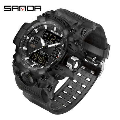 SANDA Sport Watch - Multi-Functional 24-Hour Digital Display, 50m Waterproof, Durable Synthetic Resin Case & Rubber Strap, Ideal for Outdoor Activities, Sports Watch, Active Lifestyle Accessory, Modern Watch Design, Highquali