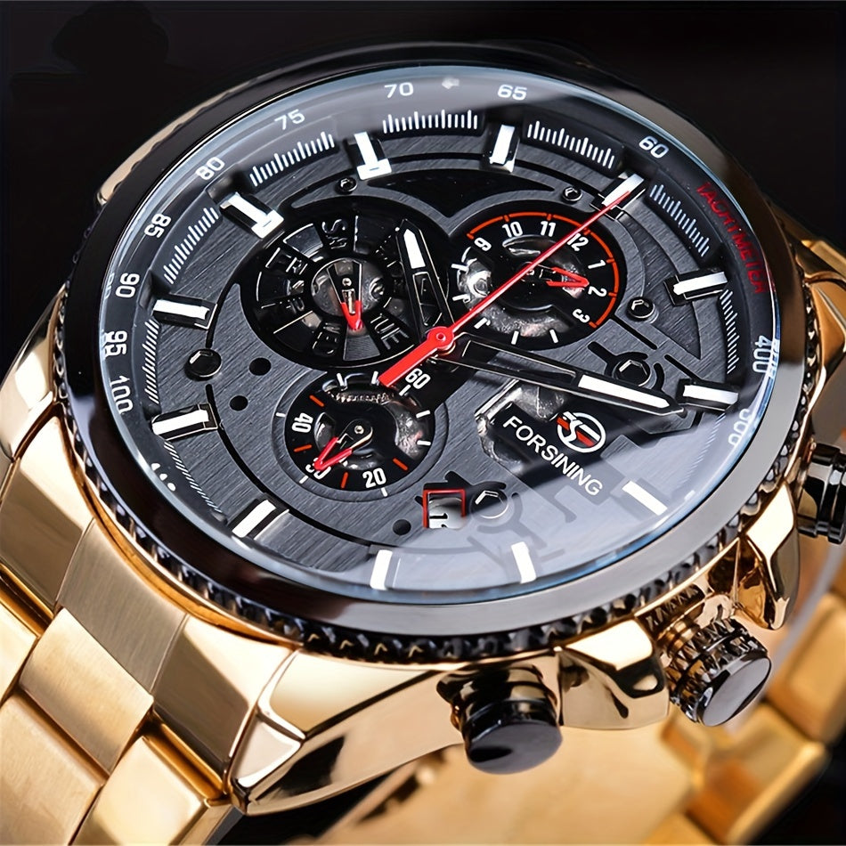 1pc Men's Automatic Mechanical Watch with Calendar, Gift Idea for Him