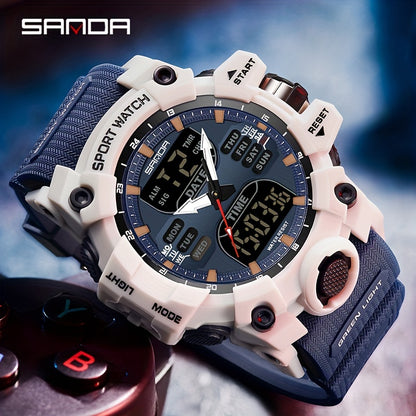 SANDA Sport Watch - Multi-Functional 24-Hour Digital Display, 50m Waterproof, Durable Synthetic Resin Case & Rubber Strap, Ideal for Outdoor Activities, Sports Watch, Active Lifestyle Accessory, Modern Watch Design, Highquali