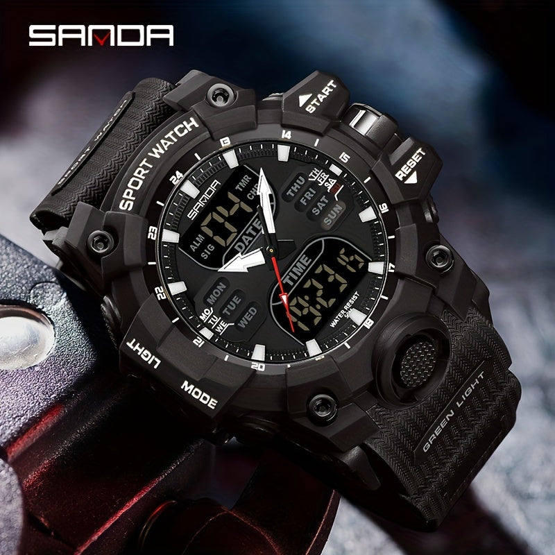 SANDA Sport Watch - Multi-Functional 24-Hour Digital Display, 50m Waterproof, Durable Synthetic Resin Case & Rubber Strap, Ideal for Outdoor Activities, Sports Watch, Active Lifestyle Accessory, Modern Watch Design, Highquali