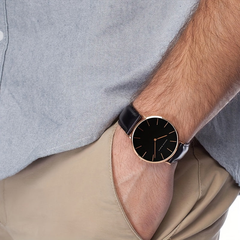 Hannah Brand Men'S Watch Features a Slim 6.9Mm Design with a Minimalist Dial, Perfect for Stylish Business Occasions.