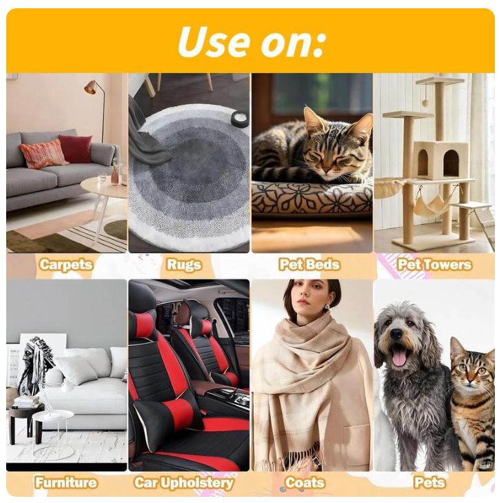 Pet Hair Remover Glove (2 Pcs) – Gentle Cat & Dog Grooming Brush | Deshedding & Reusable Lint Remover for Sofa, Clothes & Car | Washable Pet Supplies UAE