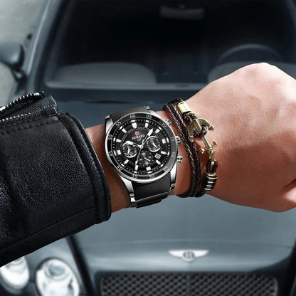 REWARD Men’s Luxury Quartz Chronograph Steel Watch