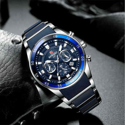 REWARD Men’s Luxury Quartz Chronograph Steel Watch