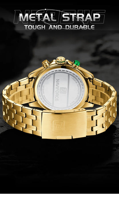 NAVIFORCE Men's Watch Luxury Business Luminous Waterproof Stainless Steel Strap Chronograph Quartz Wristwatch Relogio Masculino