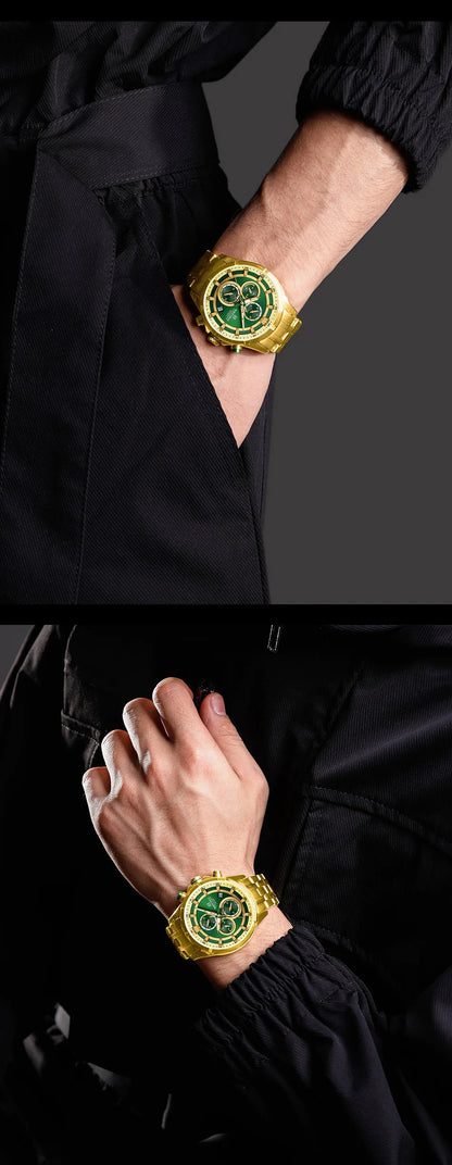 NAVIFORCE Men's Watch Luxury Business Luminous Waterproof Stainless Steel Strap Chronograph Quartz Wristwatch Relogio Masculino