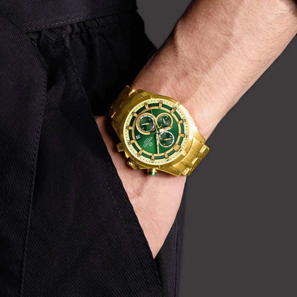 NAVIFORCE Men's Watch Luxury Business Luminous Waterproof Stainless Steel Strap Chronograph Quartz Wristwatch Relogio Masculino