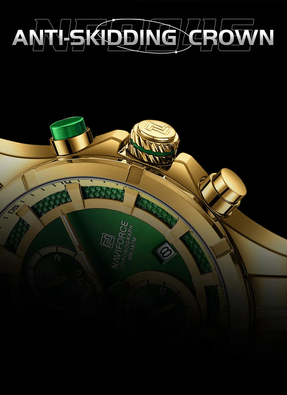 NAVIFORCE Men's Watch Luxury Business Luminous Waterproof Stainless Steel Strap Chronograph Quartz Wristwatch Relogio Masculino